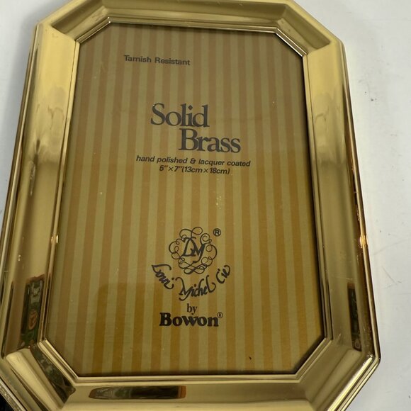 Bowon Solid Brass Picture Frame Octagon Photo Holder Polished Lacquer Coat 5"x7" - Picture 10 of 15